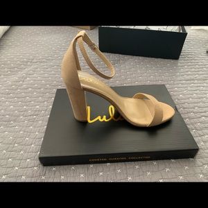 Lulus Natural Taylor suede heels